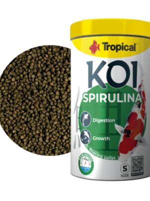 غذا ماهی اسپیرولینا کوی  Koi Spirulina Pellet Size S/M تروپیکال 1000ml/320gr