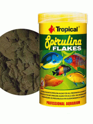 غذای پولکی اسپرولینا Spirulina Flakes تروپیکال 250ml/50gr