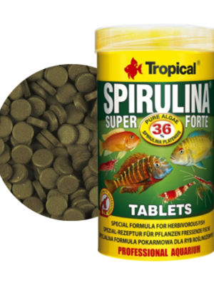 غذای قرص سوپر اسپرولینا Super Spirulina Fort Tablet 36%  تروپیکال 50ml/36gr/80pcs