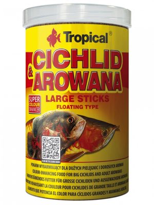 غذای استیکی آروانا Cichlide & Arowana Large Sticks تروپیکال1000ml/300gr