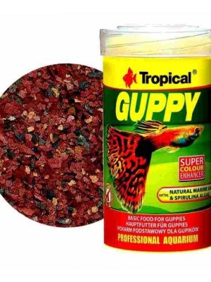 غذای پولکی گوپی Guppy تروپیکال 100ml/20gr