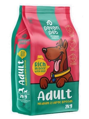 غذای خشک سگ PAVAN DOG-2KG نژاد متوسط و بزرگ پاوان پت